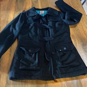 Volcom wool coat with quilted liner. Size Medium